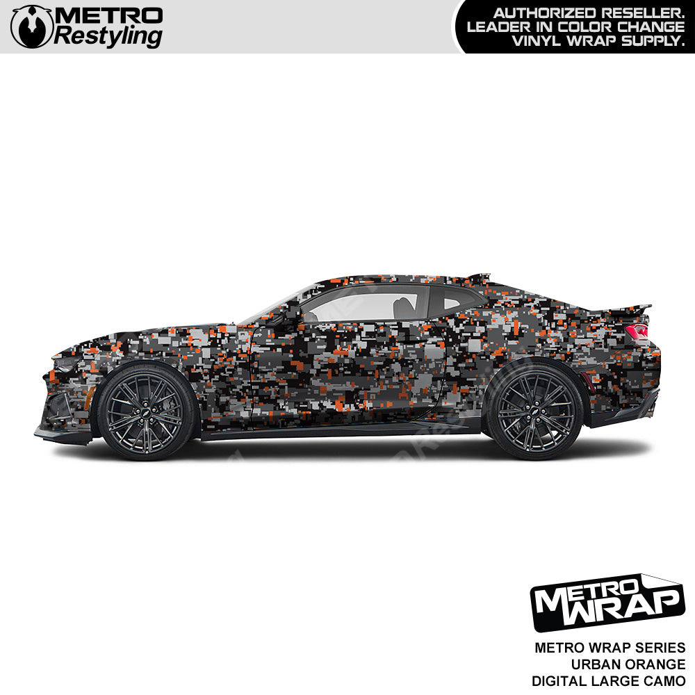 Metro Wrap Large Digital Urban Orange Camouflage Vinyl Film