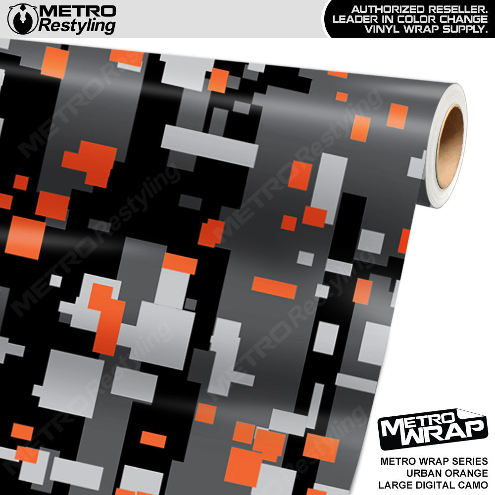 Metro Wrap Large Digital Urban Orange Camouflage Vinyl Film