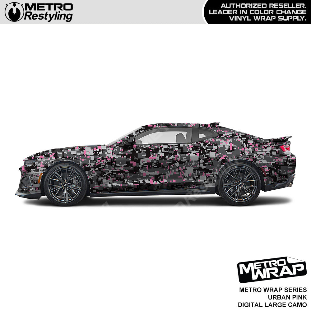 Metro Wrap Large Digital Urban Pink Camouflage Vinyl Film