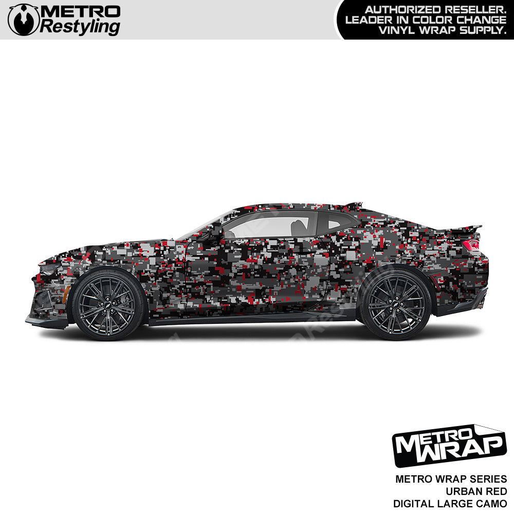 Metro Wrap Large Digital Urban Red Camouflage Vinyl Film