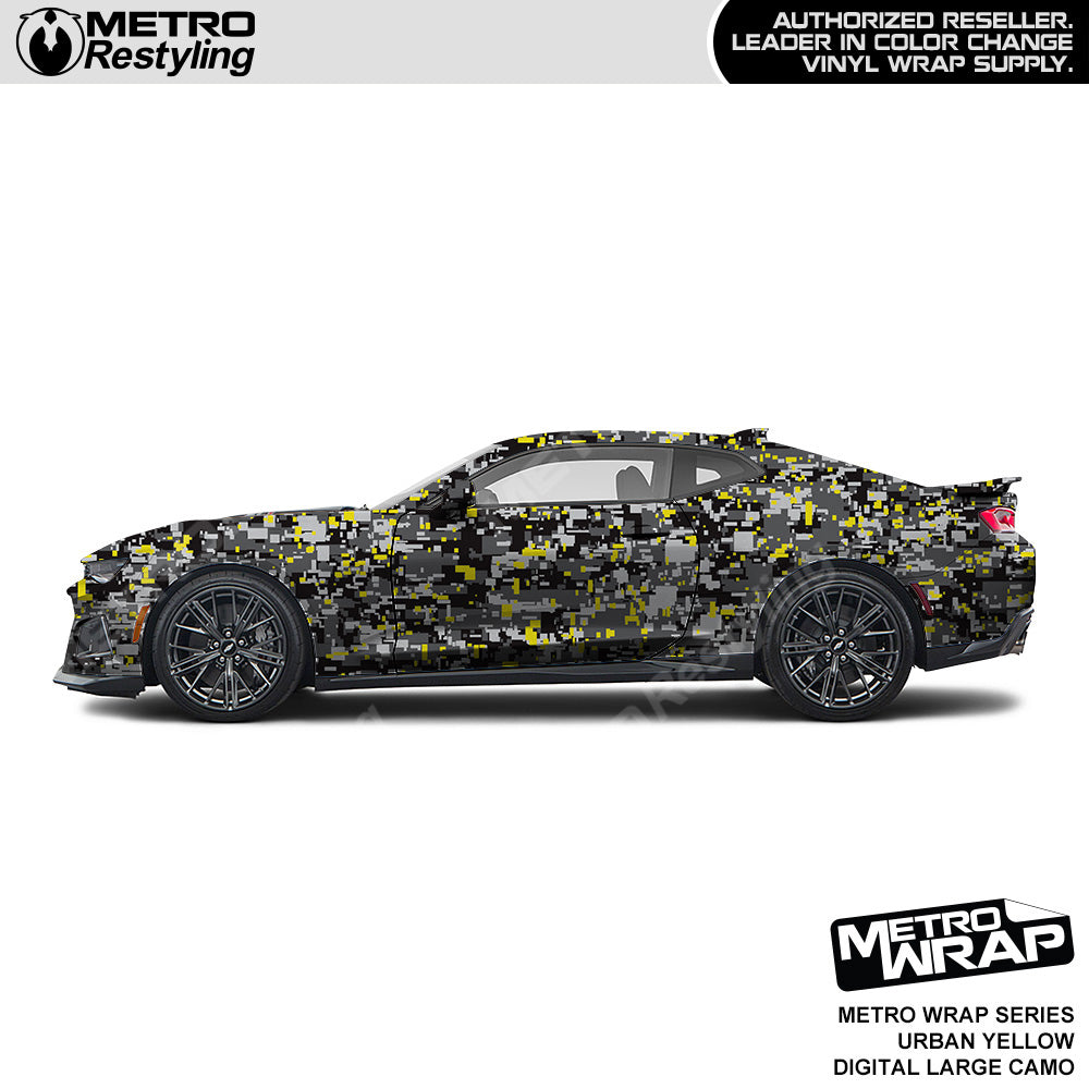 Metro Wrap Large Digital Urban Yellow Camouflage Vinyl Film