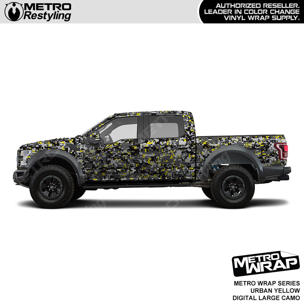 Metro Wrap Large Digital Urban Yellow Camouflage Vinyl Film