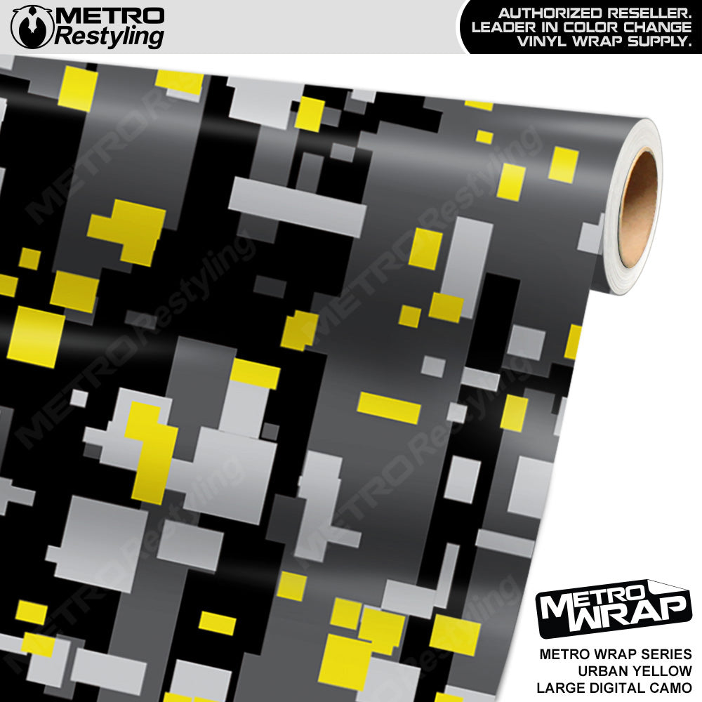 Metro Wrap Large Digital Urban Yellow Camouflage Vinyl Film
