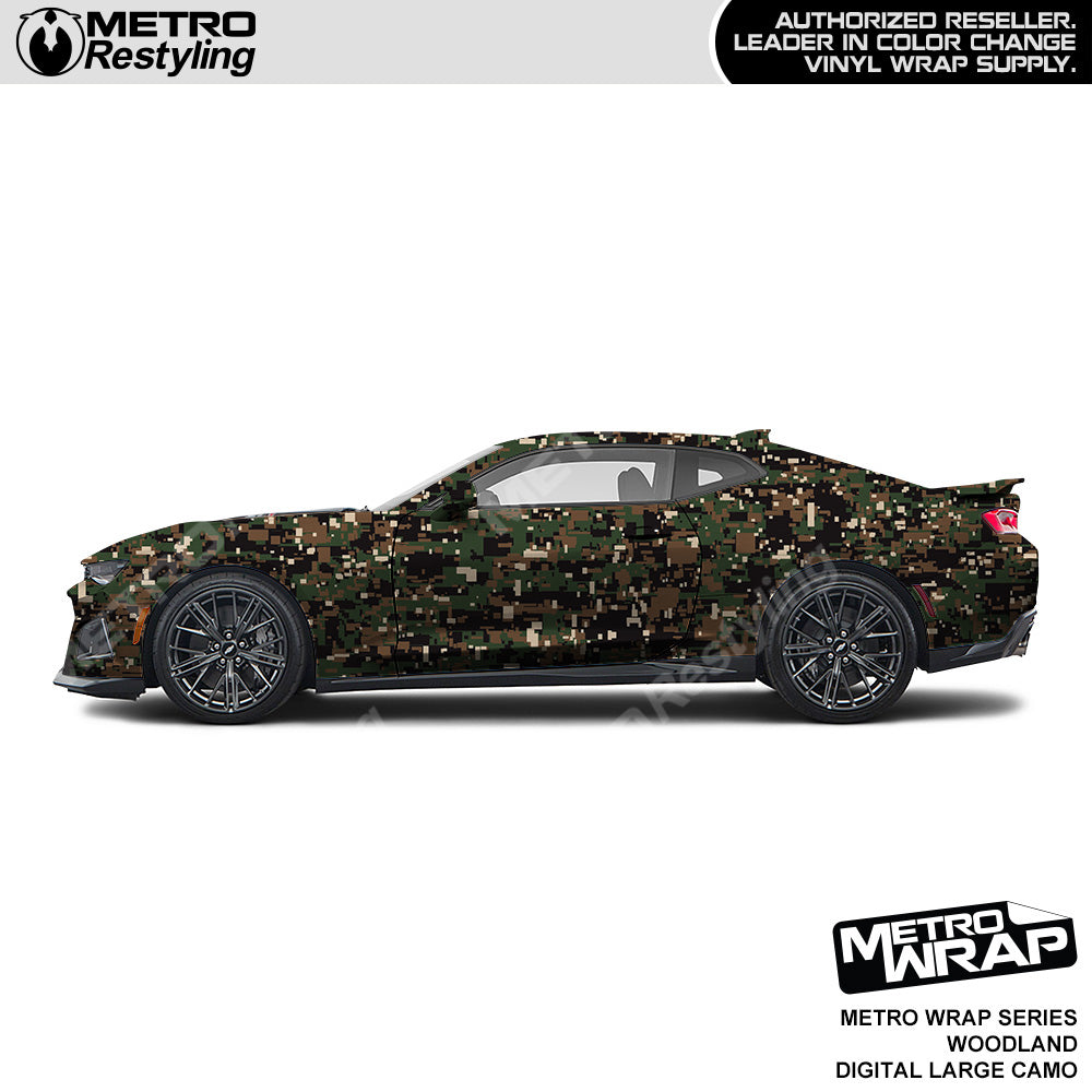 Metro Wrap Large Digital Woodland Camouflage Vinyl Film
