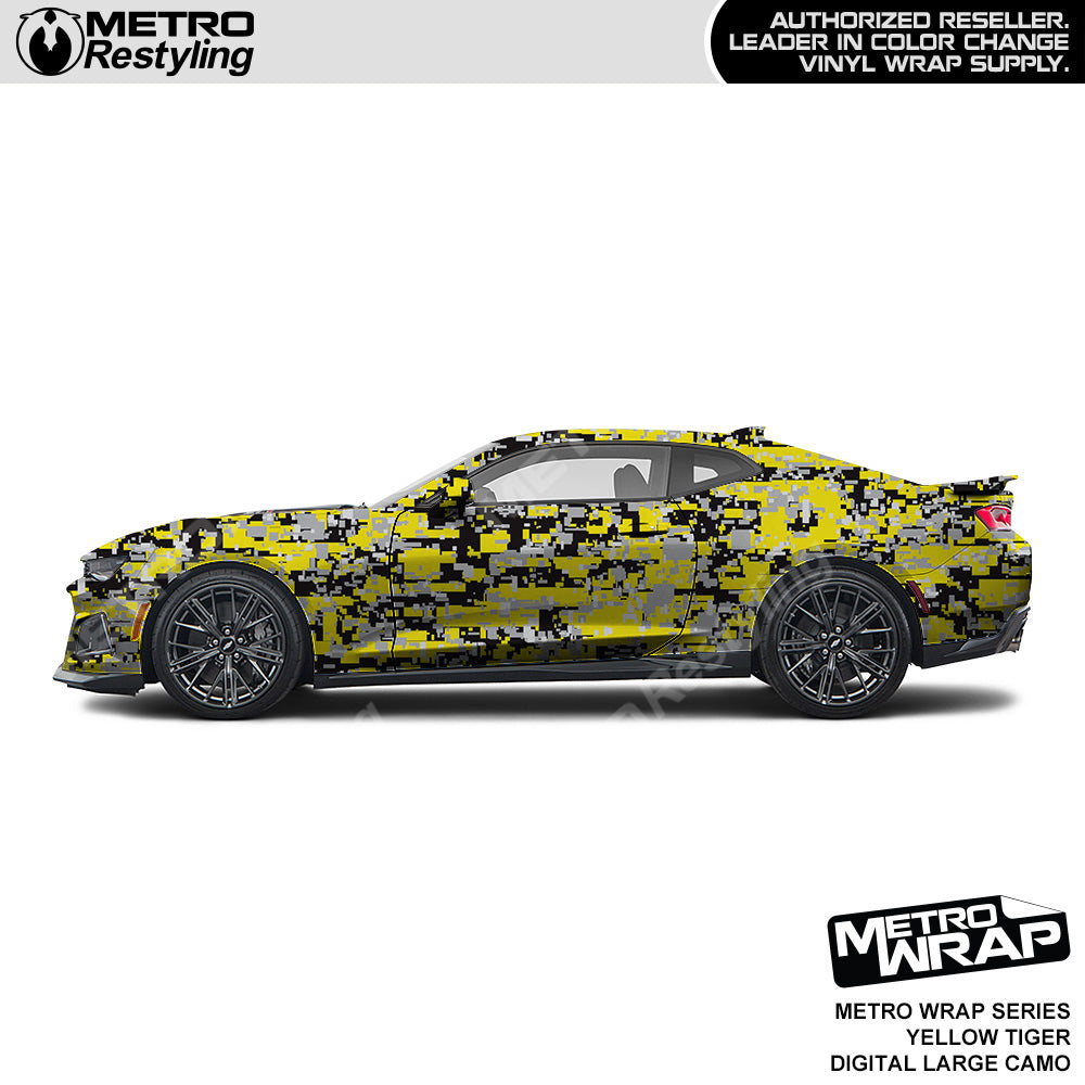 Metro Wrap Large Digital Yellow Tiger Camouflage Vinyl Film