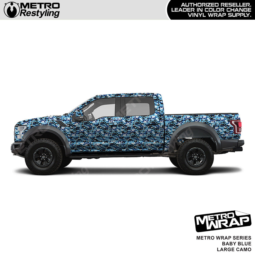 Metro Wrap Large Classic Baby Blue Camouflage Vinyl Film