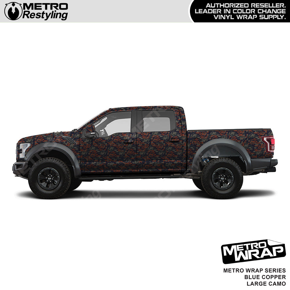 Metro Wrap Large Classic Blue Copper Camouflage Vinyl Film