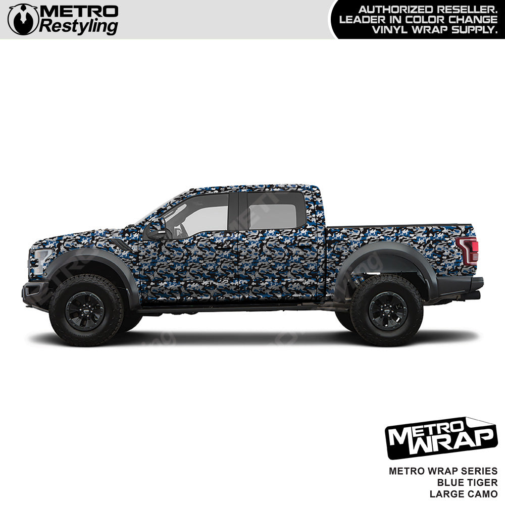 Metro Wrap Large Classic Blue Tiger Camouflage Vinyl Film