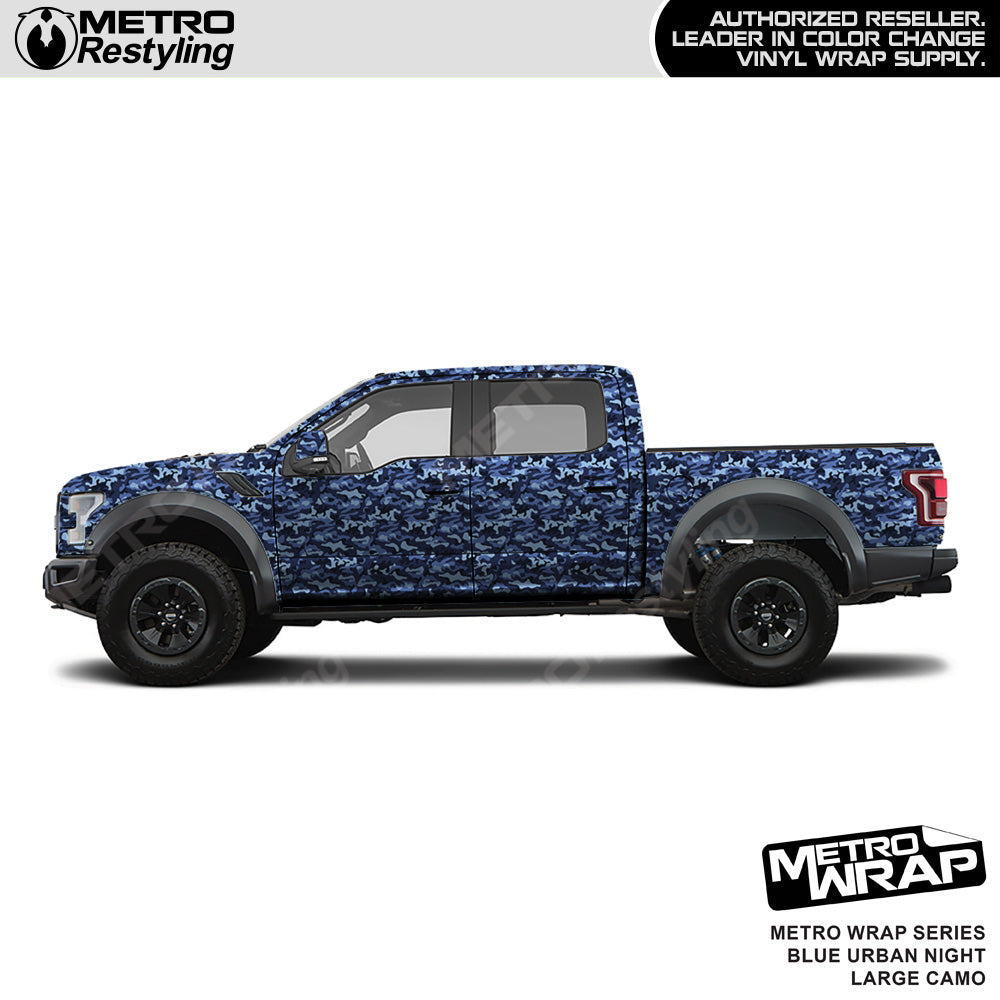Metro Wrap Large Classic Blue Urban Night Camouflage Vinyl Film