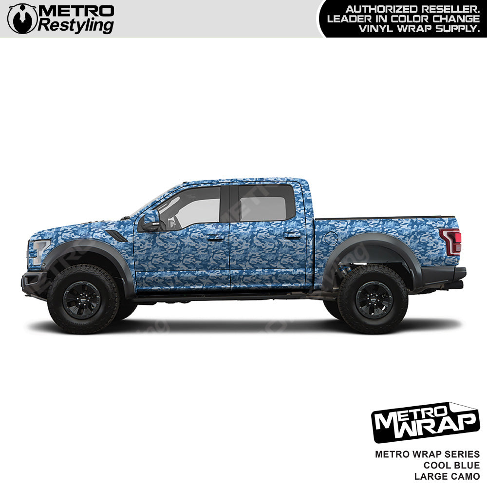 Metro Wrap Large Classic Cool Blue Camouflage Vinyl Film
