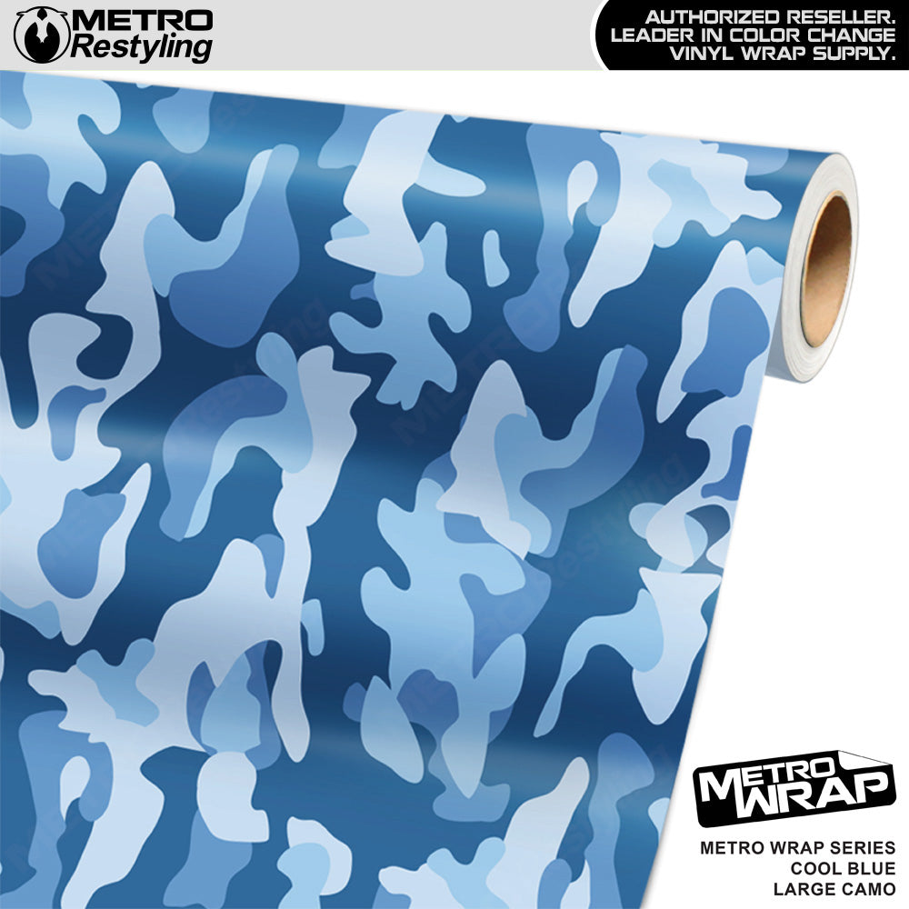 Metro Wrap Large Classic Cool Blue Camouflage Vinyl Film