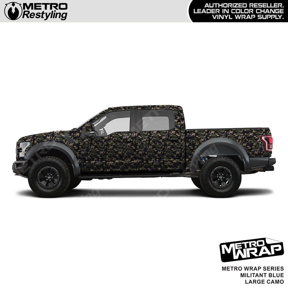 Metro Wrap Large Classic Militant Blue Camouflage Vinyl Film