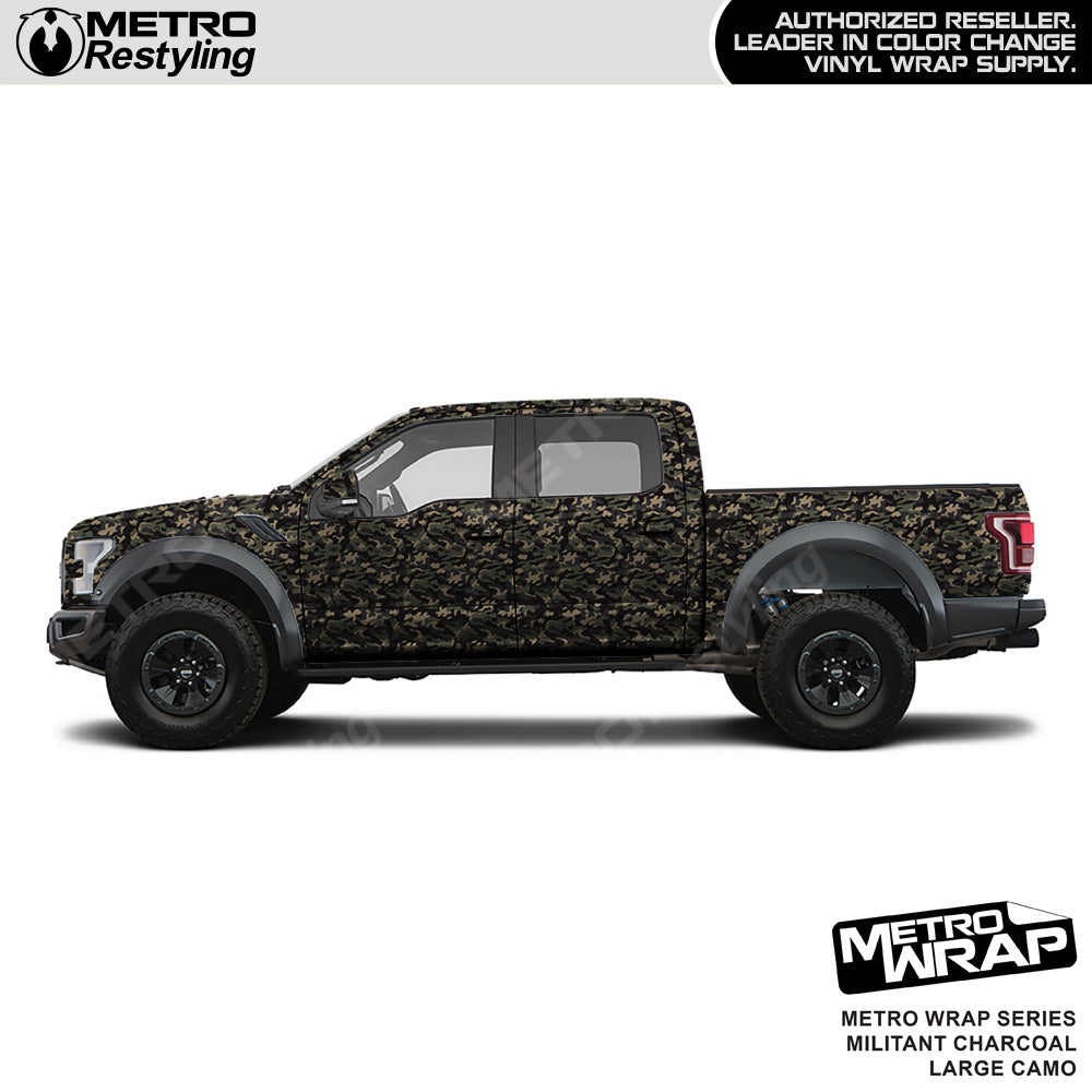 Metro Wrap Large Classic Militant Charcoal Camouflage Vinyl Film