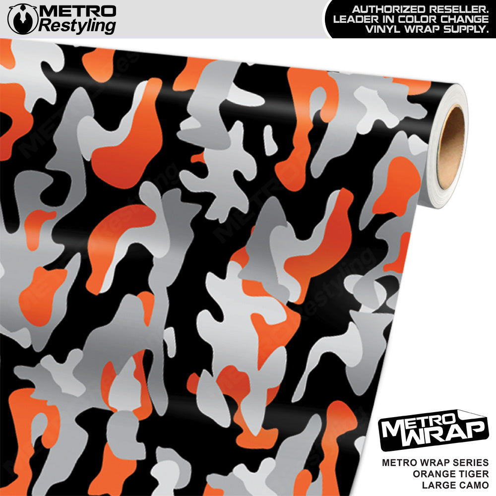 Metro Wrap Large Classic Orange Tiger Camouflage Vinyl Film