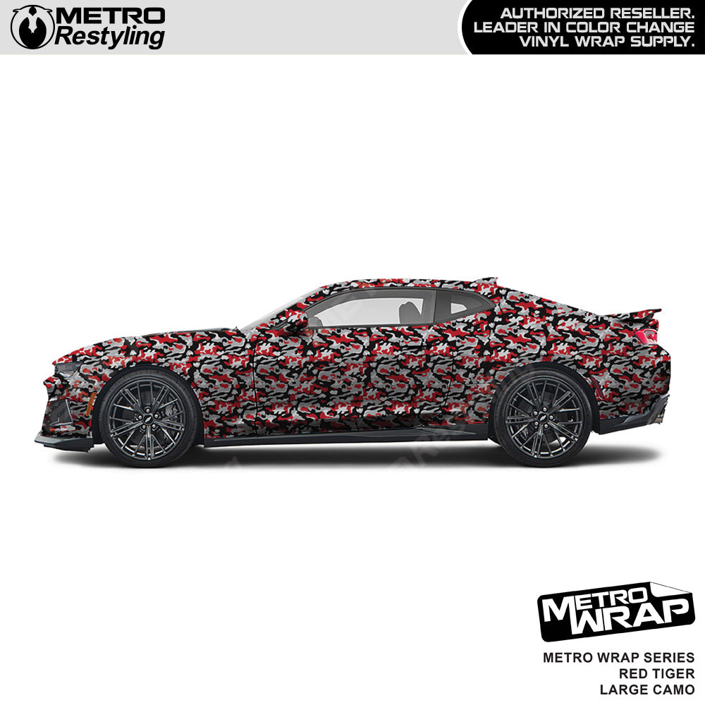 Metro Wrap Large Classic Red Tiger Camouflage Vinyl Film
