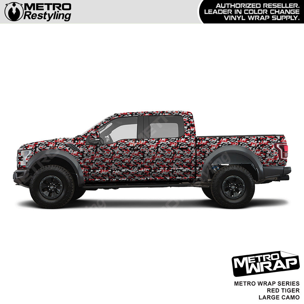 Metro Wrap Large Classic Red Tiger Camouflage Vinyl Film