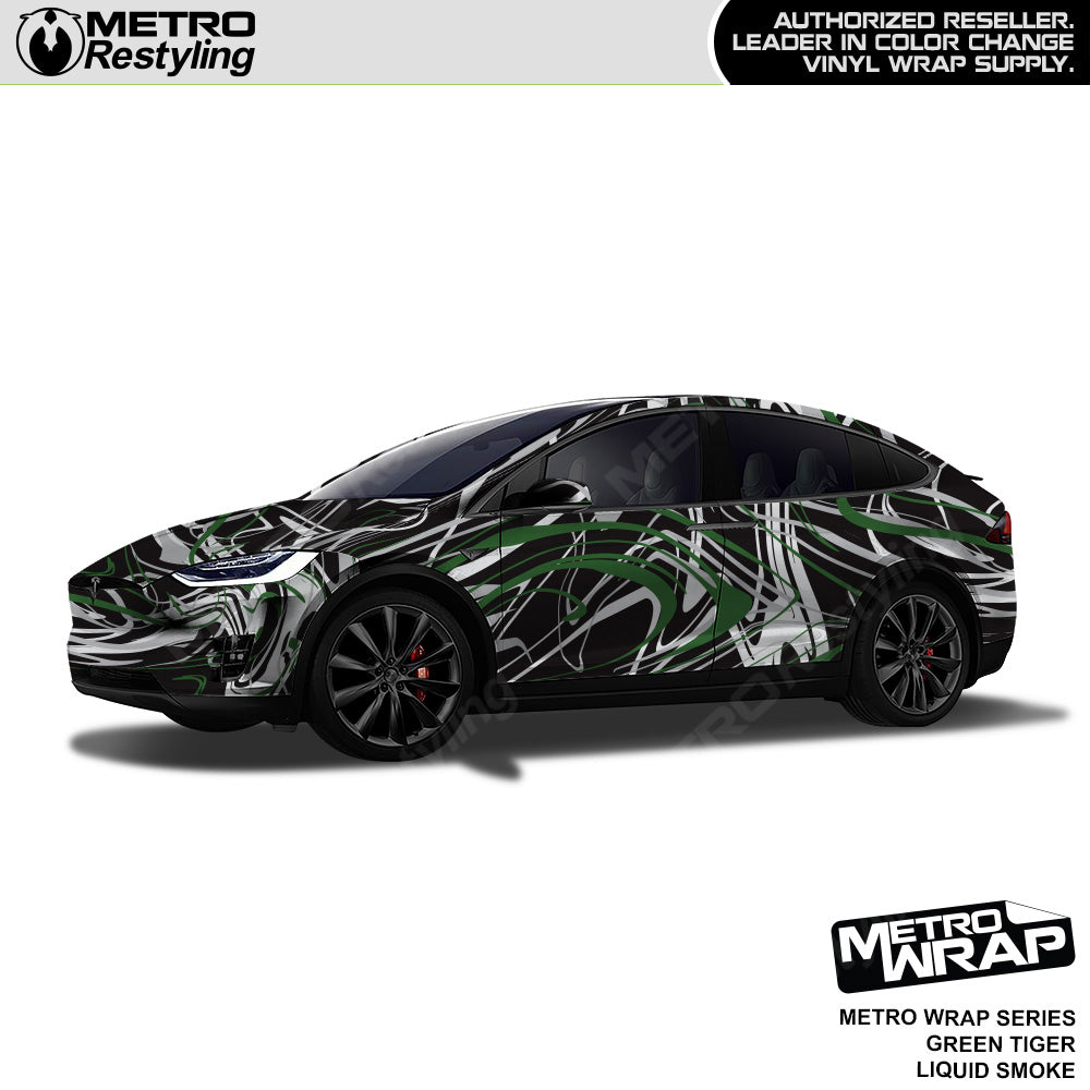 Metro Wrap Liquid Smoke Green Tiger Vinyl Film