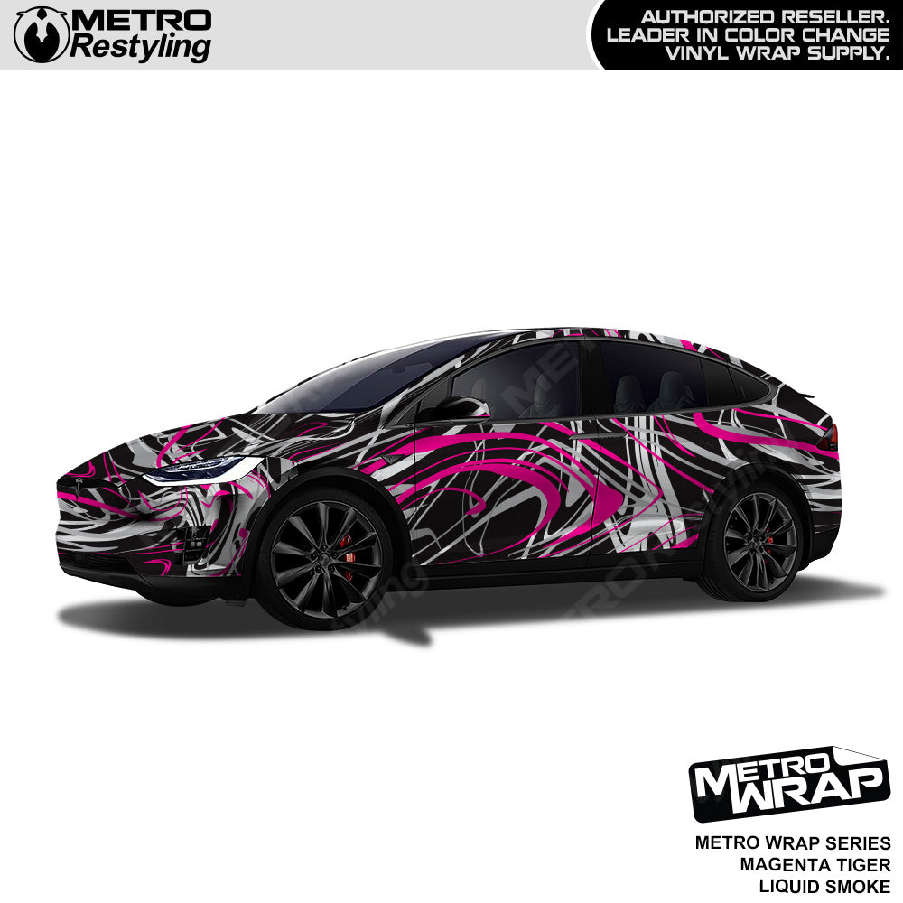 Metro Wrap Liquid Smoke Magenta Tiger Vinyl Film