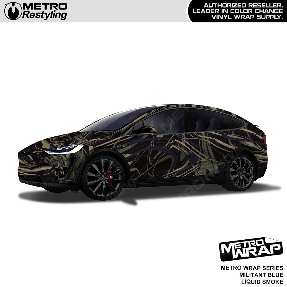 Metro Wrap Liquid Smoke Militant Blue Vinyl Film
