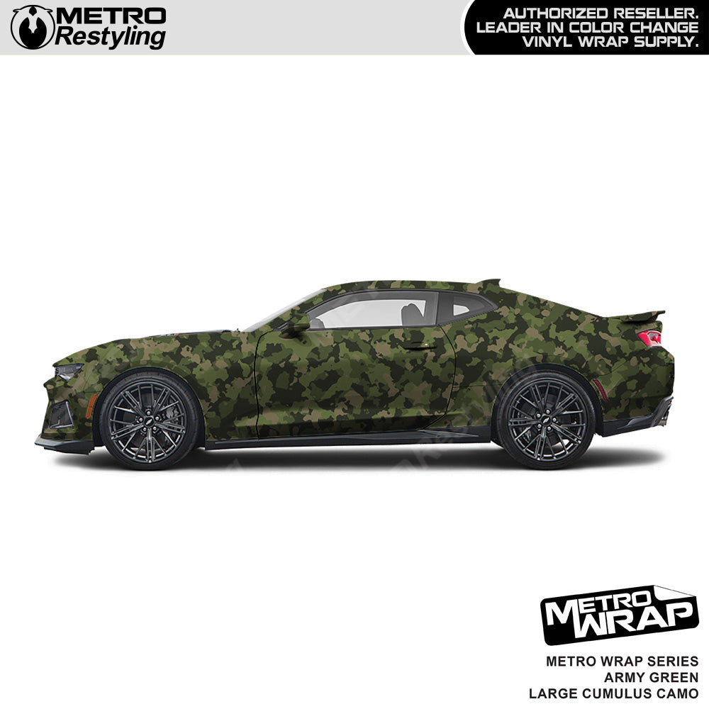 Metro Wrap Large Cumulus Army Green Camouflage Vinyl Film