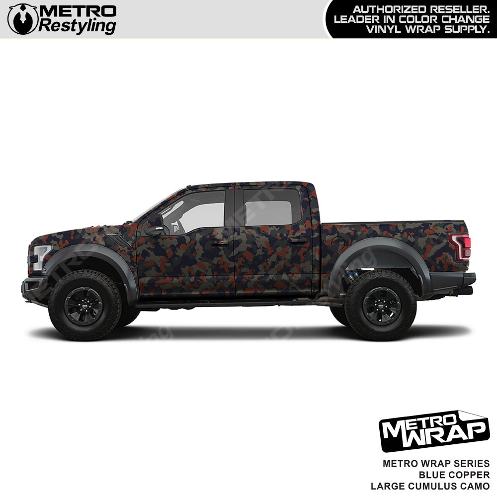 Metro Wrap Large Cumulus Blue Copper Camouflage Vinyl Film
