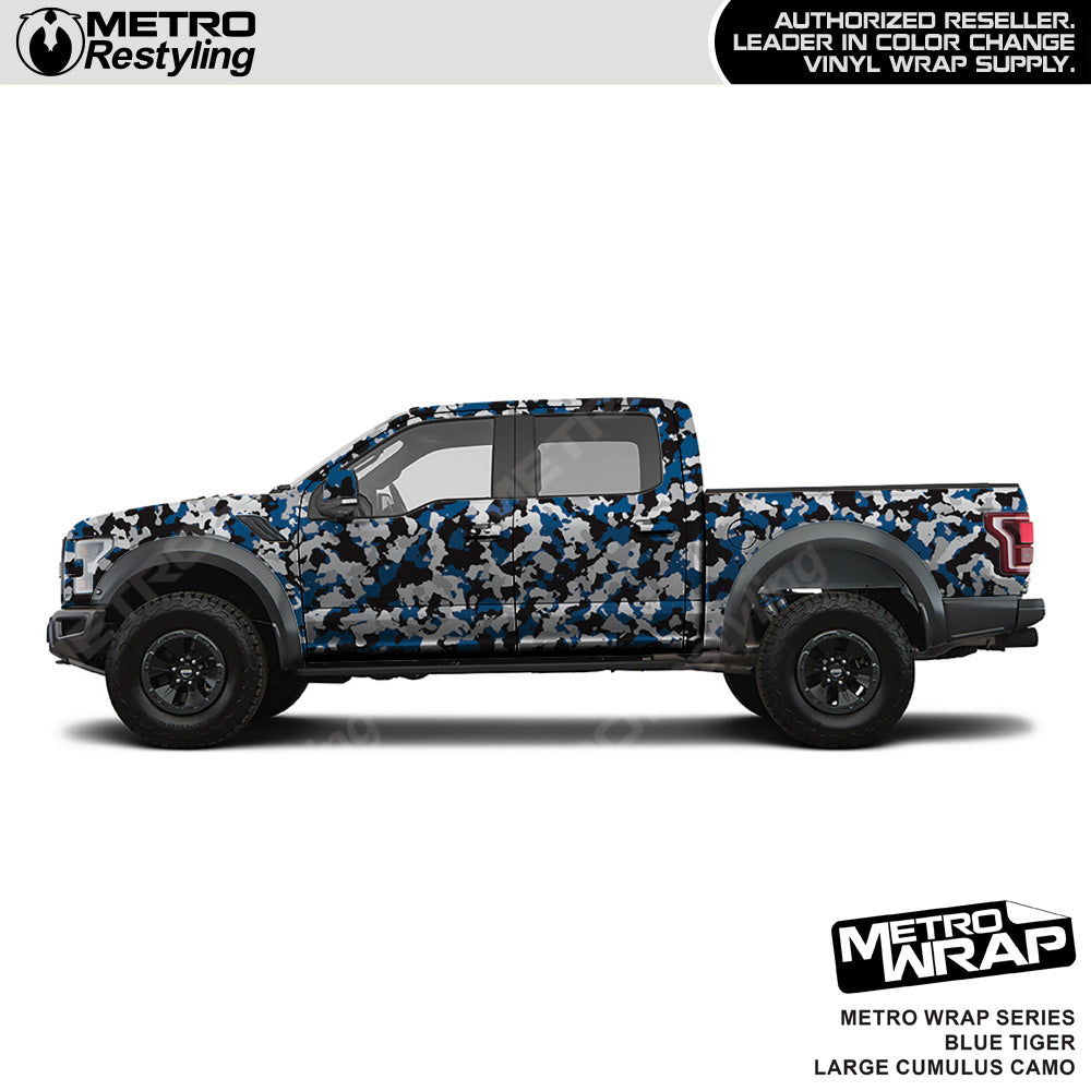 Metro Wrap Large Cumulus Blue Tiger Camouflage Vinyl Film