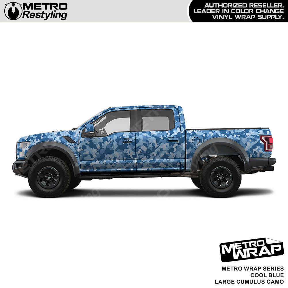 Metro Wrap Large Cumulus Cool Blue Camouflage Vinyl Film