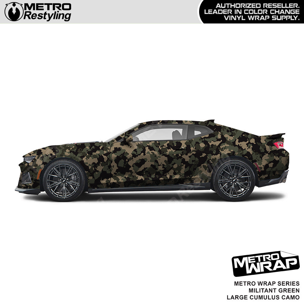 Metro Wrap Large Cumulus Militant Green Camouflage Vinyl Film