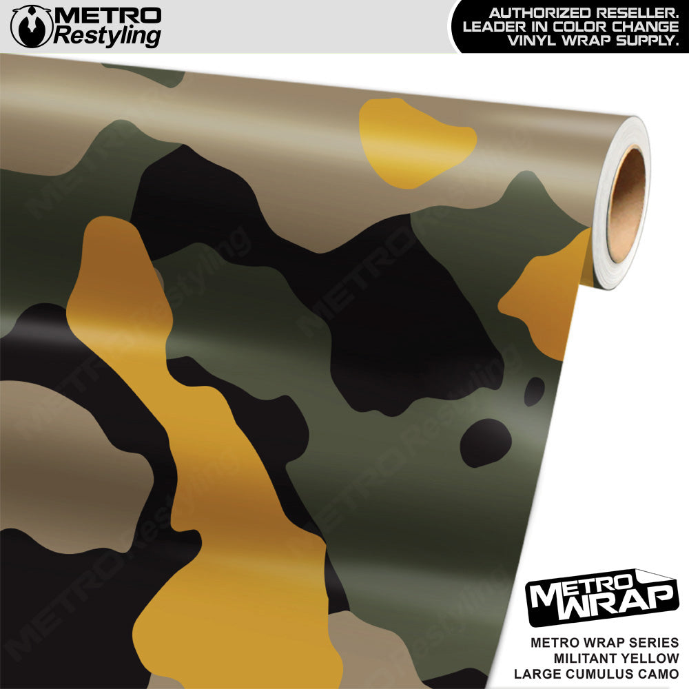 Metro Wrap Large Cumulus Militant Yellow Camouflage Vinyl Film
