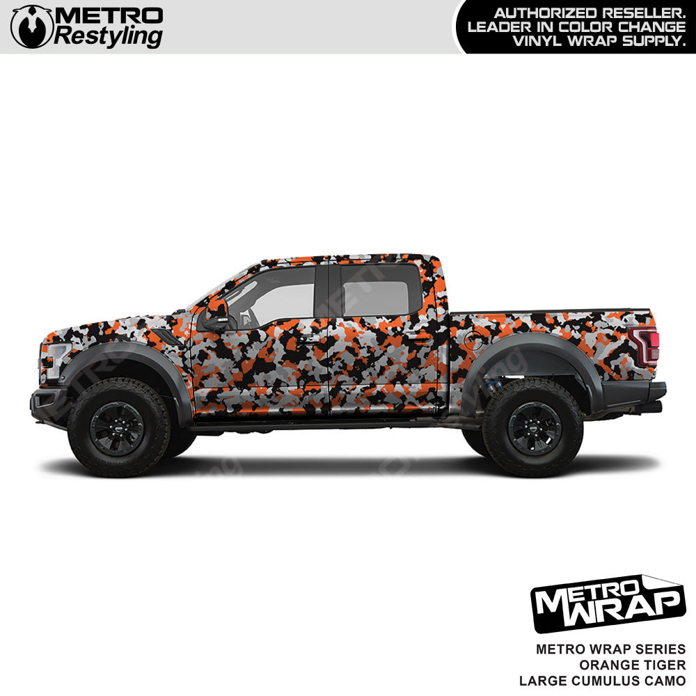 Metro Wrap Large Cumulus Orange Tiger Camouflage Vinyl Film