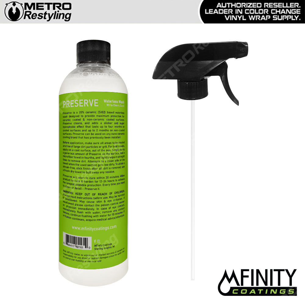 MFinity Preserve Waterless Nano Ceramic Wash Detailer for Vinyl Wrap - 16oz bottle