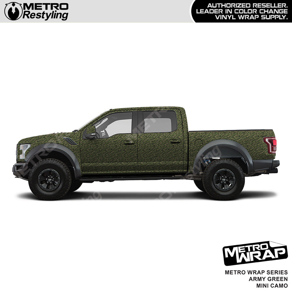 Metro Wrap Mini Classic Army Green Camouflage Vinyl Film