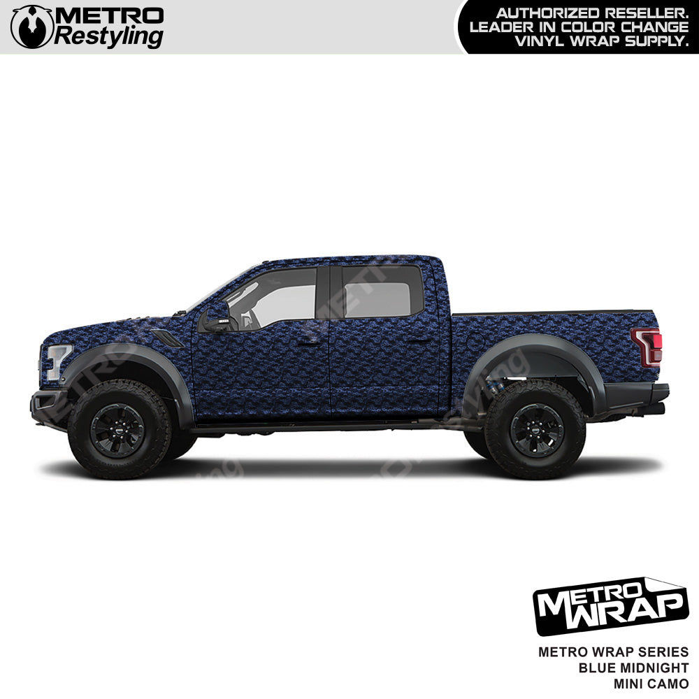 Metro Wrap Mini Classic Blue Midnight Camouflage Vinyl Film
