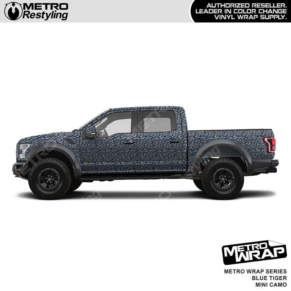 Metro Wrap Mini Classic Blue Tiger Camouflage Vinyl Film