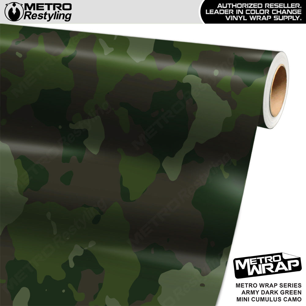 Metro Wrap Mini Cumulus Army Dark Green Camouflage Vinyl Film