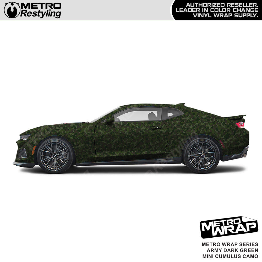 Metro Wrap Mini Cumulus Army Dark Green Camouflage Vinyl Film