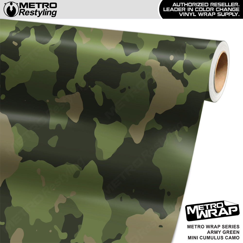 Metro Wrap Mini Cumulus Army Green Camouflage Vinyl Film