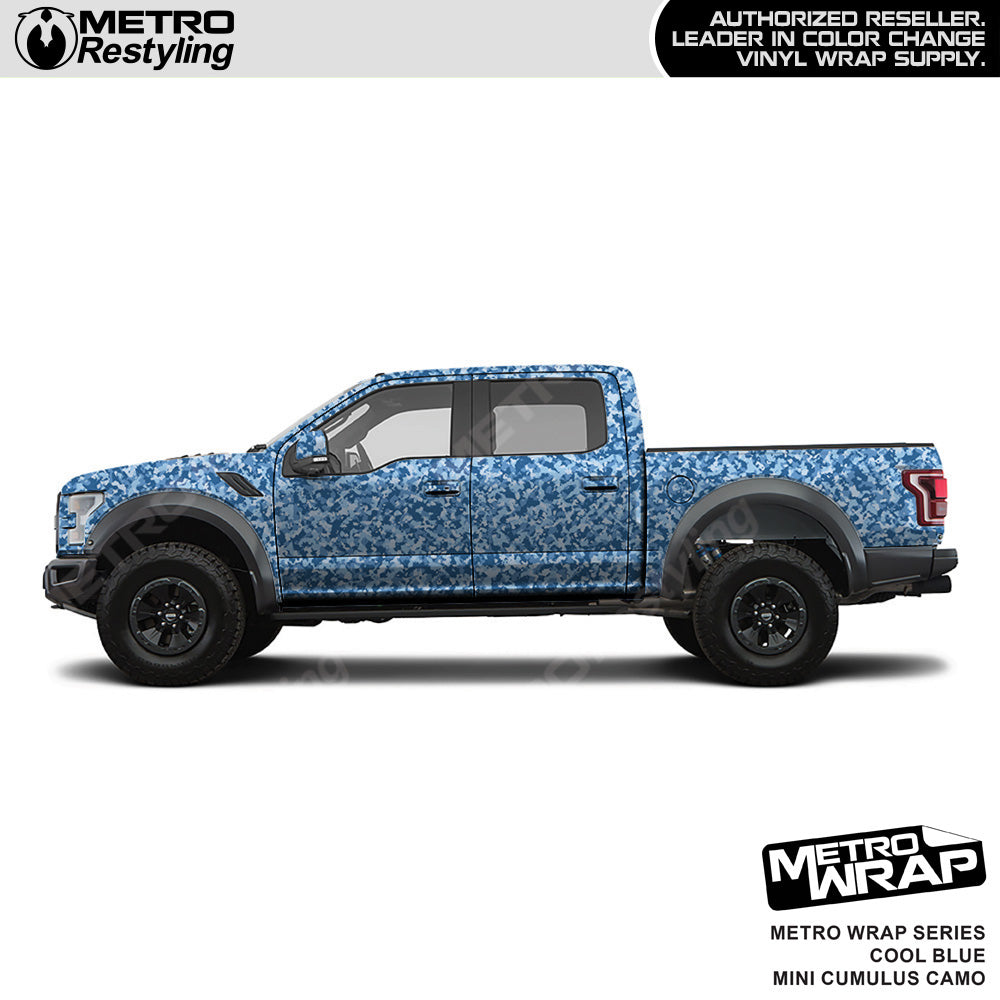 Metro Wrap Mini Cumulus Cool Blue Camouflage Vinyl Film