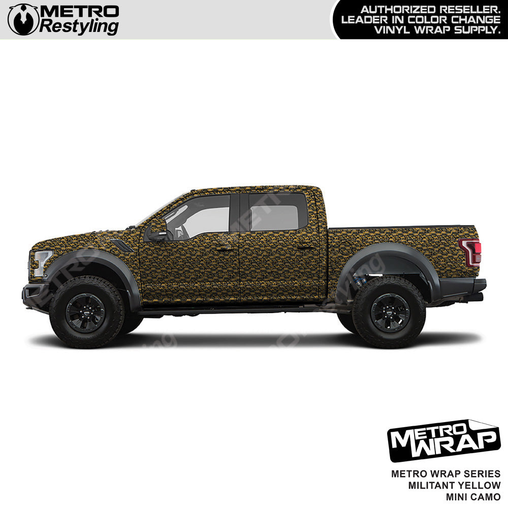 Metro Wrap Mini Classic Militant Yellow Camouflage Vinyl Film