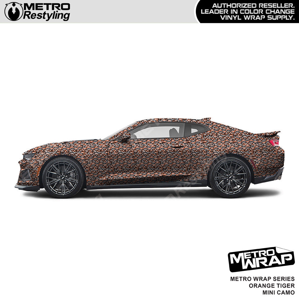 Metro Wrap Mini Classic Orange Tiger Camouflage Vinyl Film
