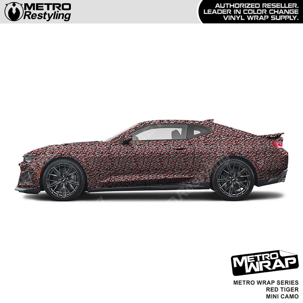 Metro Wrap Mini Classic Red Tiger Camouflage Vinyl Film