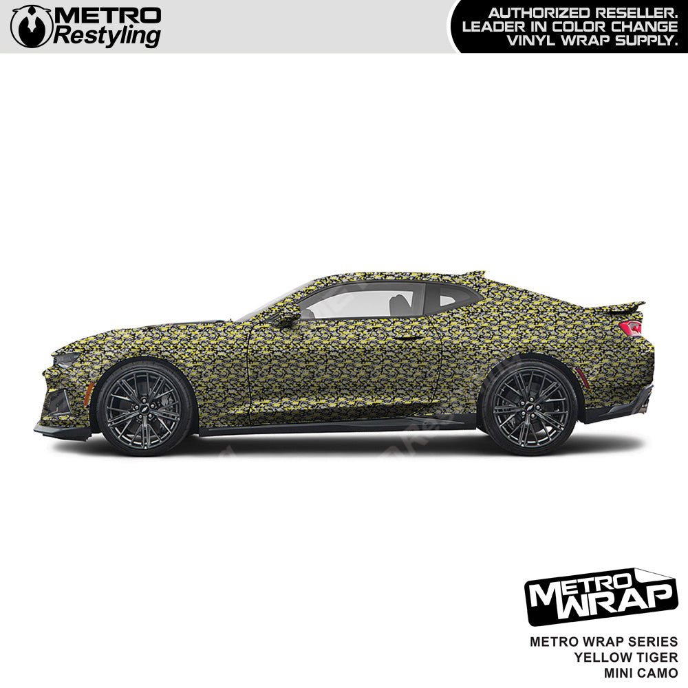 Metro Wrap Mini Classic Yellow Tiger Camouflage Vinyl Film
