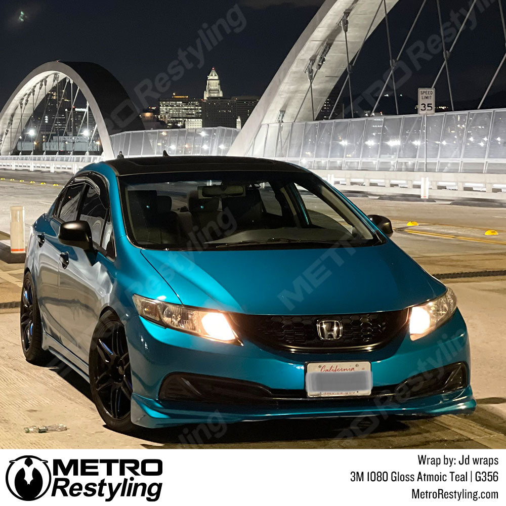 Teal Honda Civic Vinyl Wrap