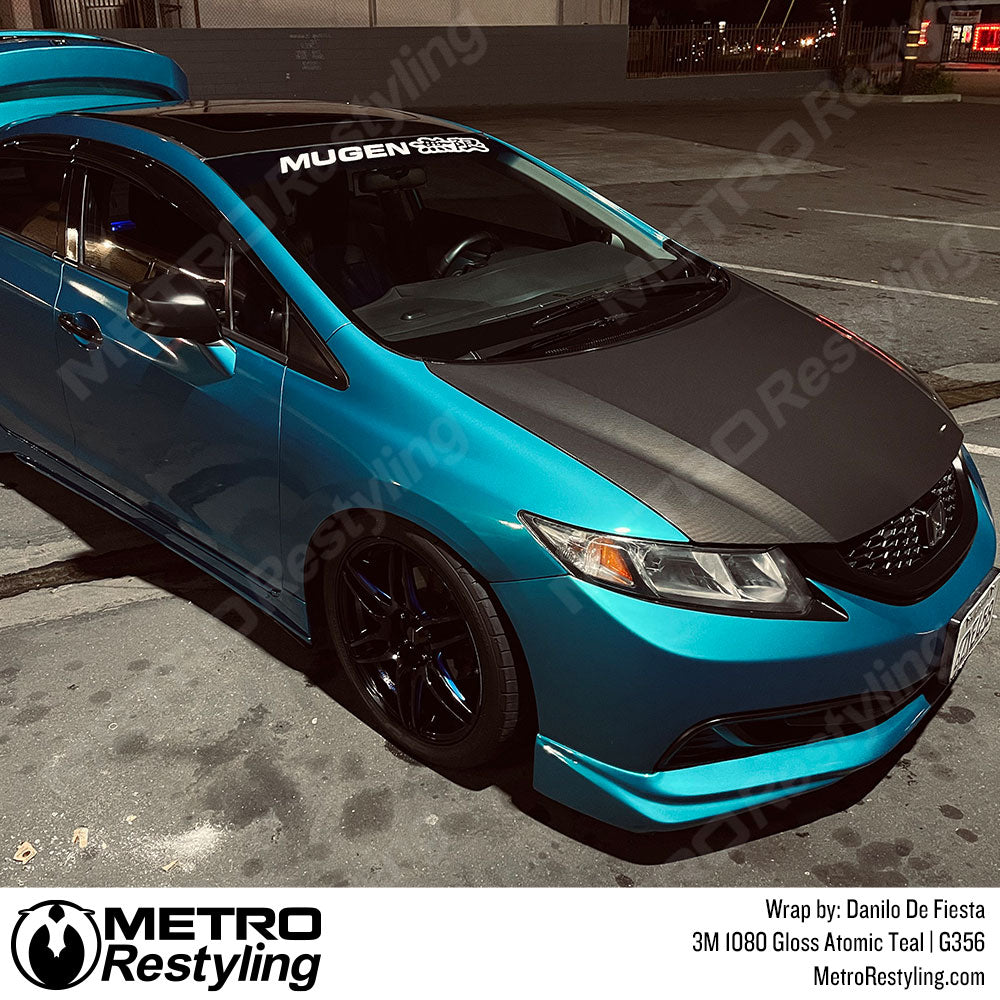 teal honda civic wrap