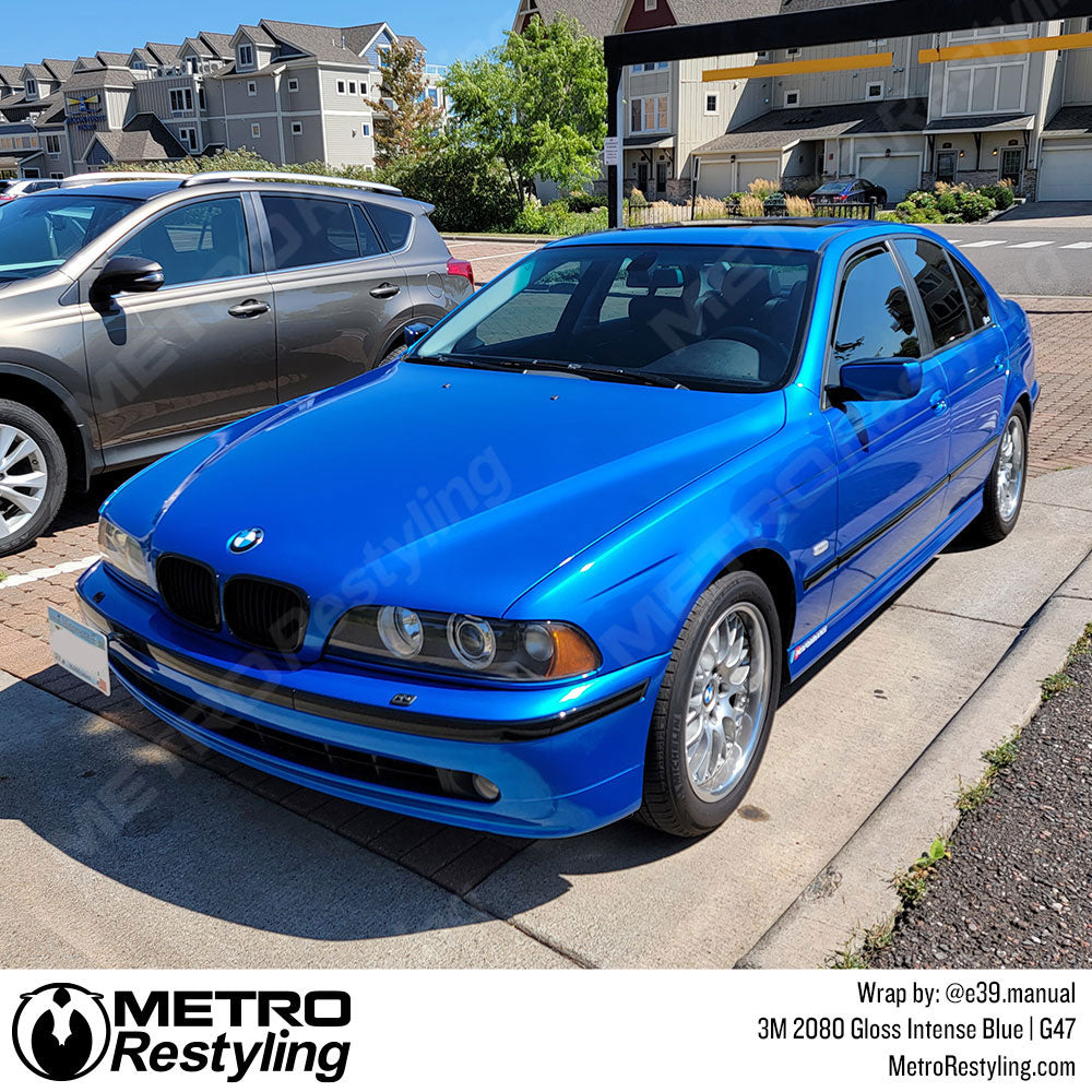 BMW 530i Blue Vinyl Wrap