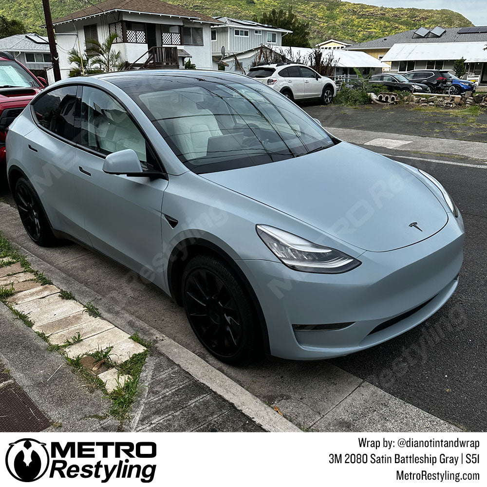 Satin Gray Tesla Wrap
