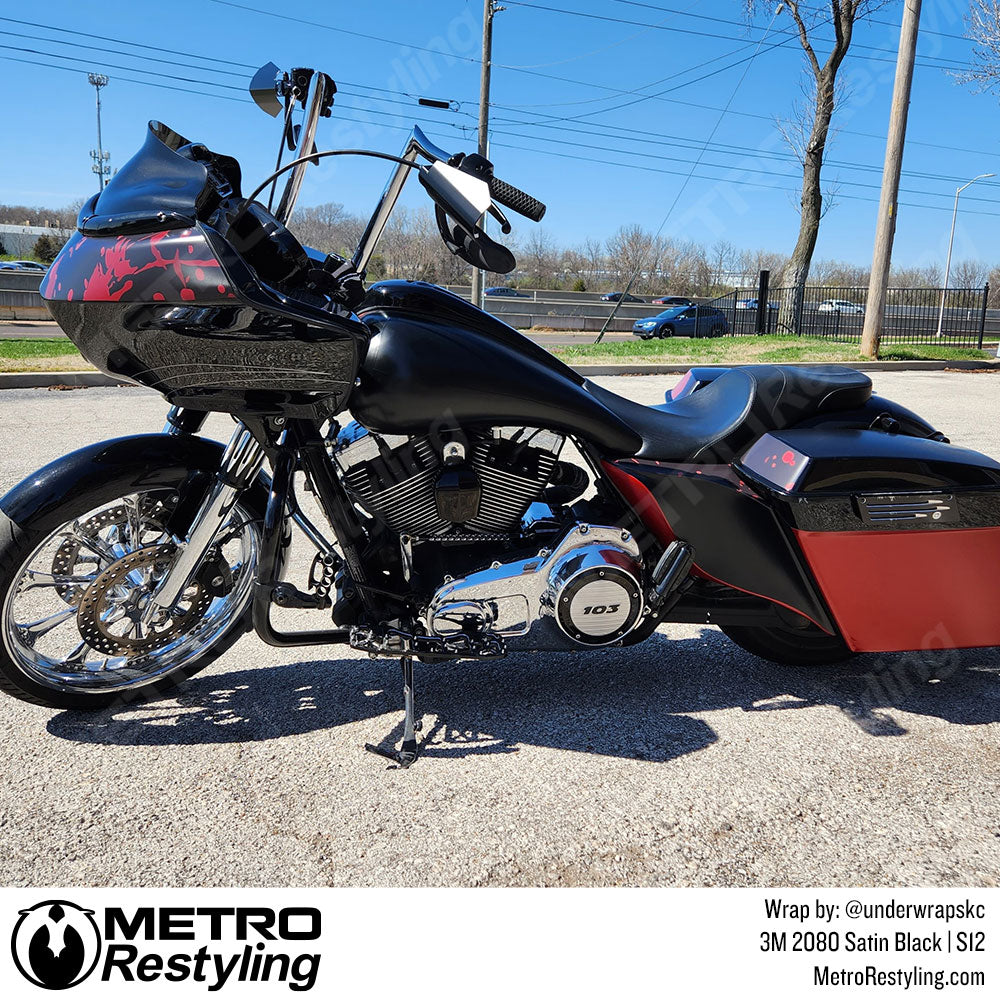 Motorcycle satin black wrap