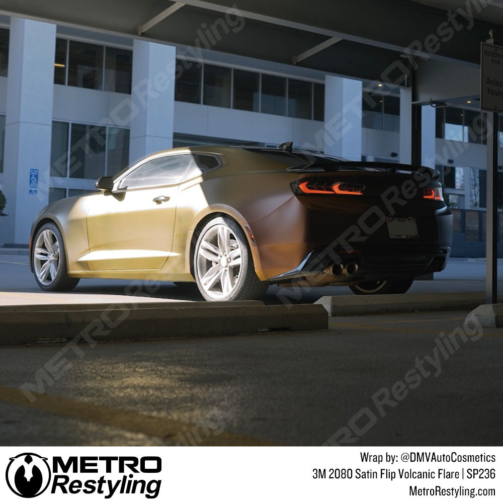 Satin Flip Volcanic Camaro Wrap