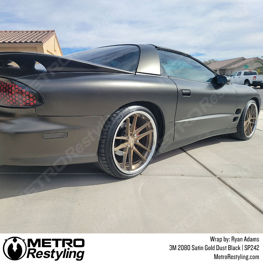 black Pontiac trans am vinyl wrap