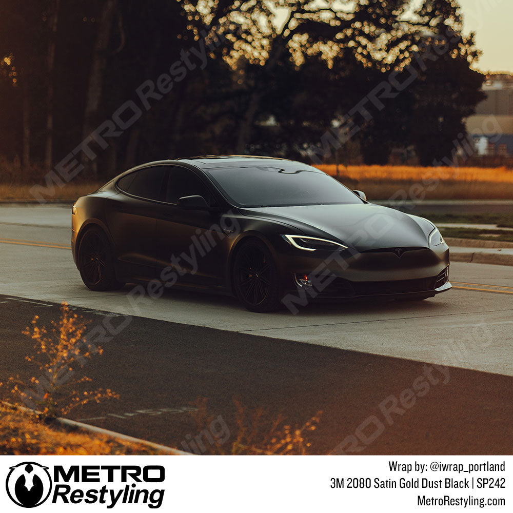 gold black tesla wrap